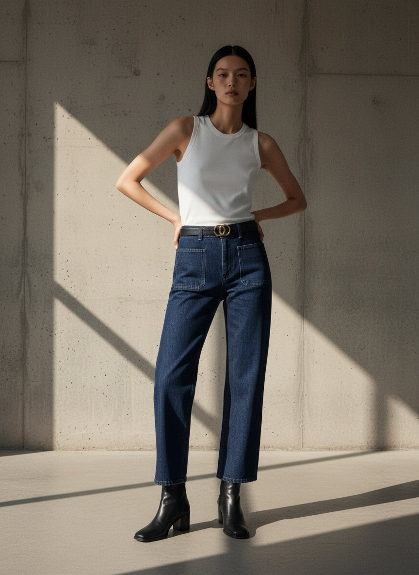 The Wide Leg Jean — Dark Indigo
