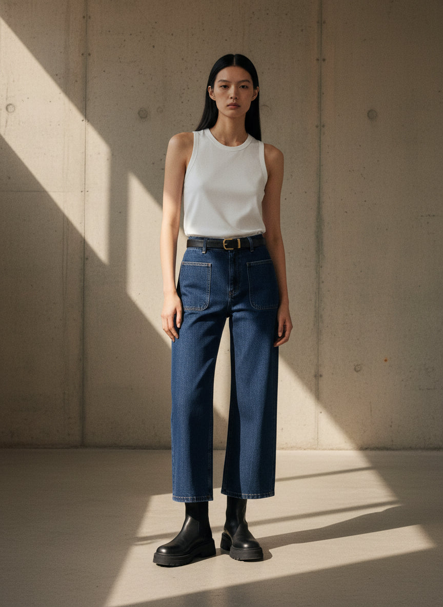 The Wide Leg Jean — Dark Indigo
